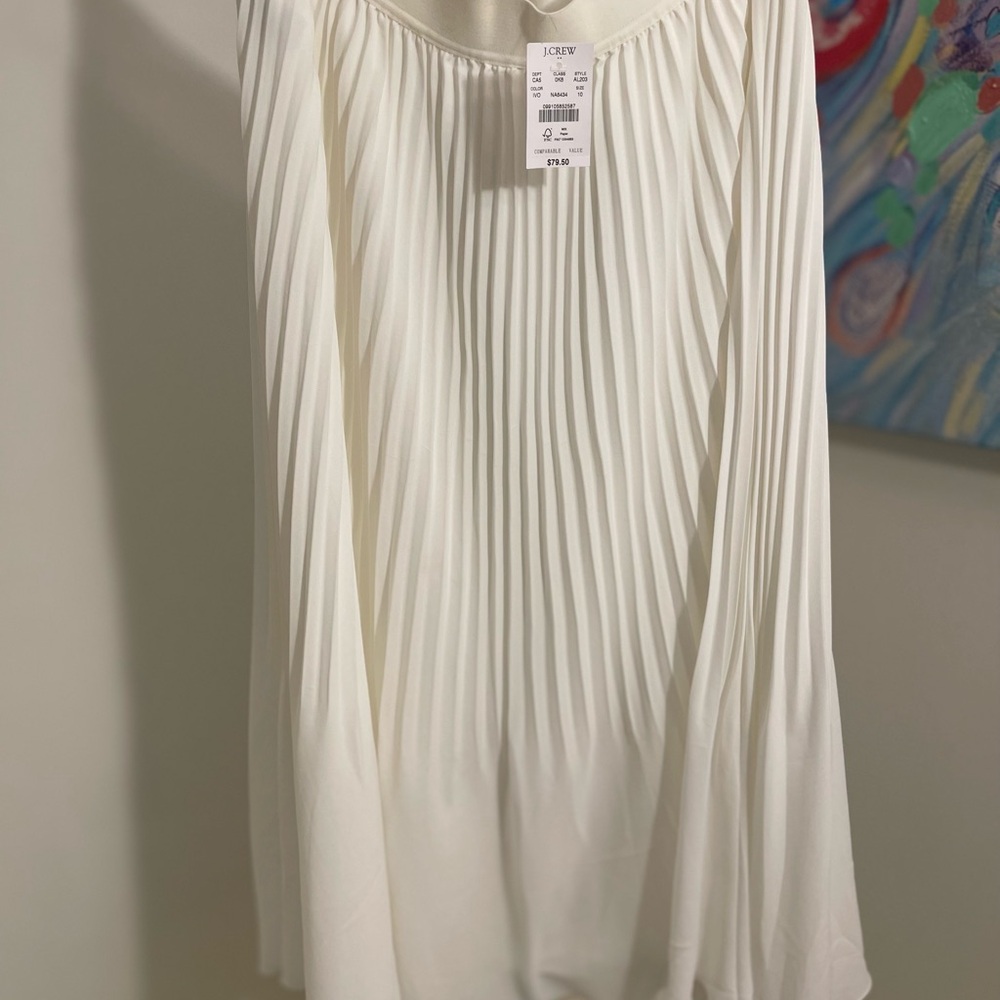 J. Crew Pleated Midi Skirt in Ivory